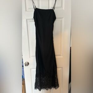 Anthropologie black lace slip dress
